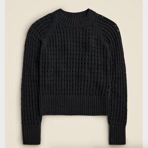 J. Crew NWT Black Pointelle Cotton Crewneck Sweater - Size 3X